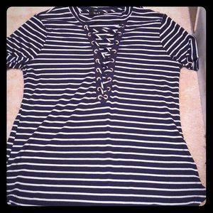 Navy blue stripped  top /blouse